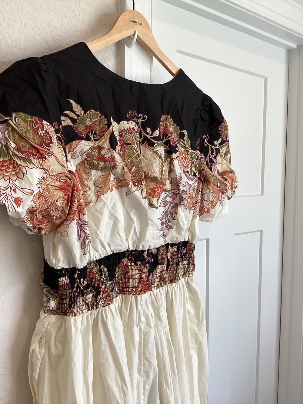 Anthropologie Katerina Short-Sleeve Button-Front Maxi Dress XL Black Floral - Picture 12 of 15